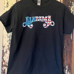Alabama unisex Black Tee- 50 Years of Life and Music Anniversary Tour T-shirt. M